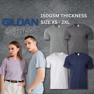 Baju Tshirt Lelaki Kosong Men Women Unisex Plain Round Neck T Shirt Oversize Gildan Softstyle 100% Cotton 63000