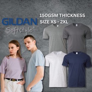 Baju Tshirt Lelaki Kosong Men Women Unisex Plain Round Neck T Shirt Oversize Gildan Softstyle 100% C