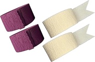 K-Kraft USA Maroon Plum and Vanilla White Crepe Paper Streamers, 4 Rolls Total