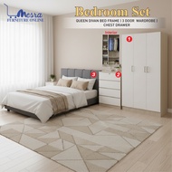 MESRA -3 Door Wardrobe Bedroom set/ Almari Pakaian / almari murah / divan queen / wardrobe /chest dr