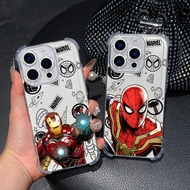 Marvel Iron-Man Spider-Man Clear Phone Case For Samsung A57 A37 A56 5G A55 A54 A53 A17 A16 A15 A06 A