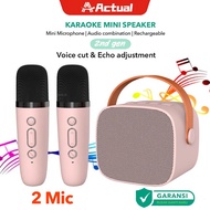 Actual 【COD】Speaker Microphone Karaoke Set Bluetooth Mini Full bass Portable Speaker Mini Bluetooth 