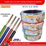 Kabel KITANI Nya 2,5mm² Kabel Panjang 50 meter Kabel Listrik Kawat Tunggal tembaga murni 1 roll