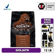 SYNTRAX GOLIATH 12 LB LBS SUSU SUPLEMEN WHEY PROTEIN EXTREME MASS GAINER COKLAT GYM FITNESS FITNES H
