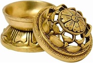 Dhoop Dani Brass Lotus Incense Burner, Brass Loban Dhoop Dhuni Lotus Design, Dhoop Holder with Agarb