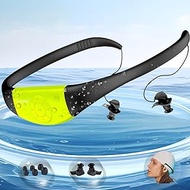 Waterproof Mp3 Player for Swimming, Tayogo Waterproof MP3 Player, 8GB IPX8 Magnetic Charging Swimming Headset, MP3/FM Mode, Music Player for Swimming - Green