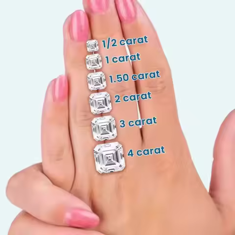 1ct 1.5ct 2ct 2.5ct 3ct 5ct Asscher Shape Lab Grown Diamonds With IGI certificate HPHT CVD Laborator