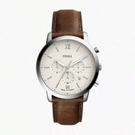 Neutral Style Men's Quartz Watch With Whitle Circular Dial And Leather Strap FS5380