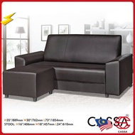 CASSA NTD L Shape Sofa Pu Modern Black