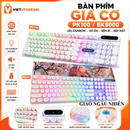 PK100 /BK8000 mechanical gaming computer keyboard with wired RGB Led round button, waterproof for ga