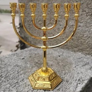 Menorah Kaki Dian Hanukkah Bronze Souvenir Israel Candelabra 7 Cabang