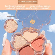 4 Colors Clover Eyeshadow Palette Matte And Shiny Pearlescent Cosmetics Eyeshadow Makeup C2o2