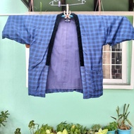 Kimono Men Thick Haori Blue Japanese Traditional Vintage