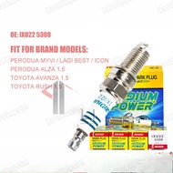 4PCS Iridium Spark Plug Power IXU22 5308 For Alza Myvi 2007-2019 Avanza 1.5 Rush Perodua