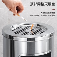 S/🏅Stainless Steel Smoking Room Ashtray Trash Can Integrated Hotel Lobby Vertical Garbage Bin Public Office RPQH