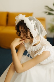 millerbride veil米樂新娘頭紗-手工製作復古蕾絲頭巾/頭紗