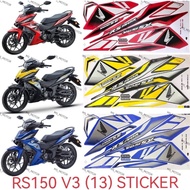 RS150 BODY COVER STICKER STRIPE COVER SET RS150 V3 2022 (13) BLUE RED GREY YELLOW