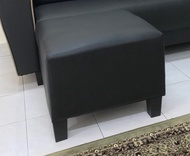Bangku Kulit PVC Hitam H15" L21" W21"