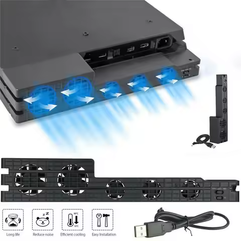Base Support For Sony Playstation Play Station PS 4 PS4 Pro Slim Stand Control Cooler Cooling Fan Ga