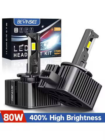 BEVINSEE D1S LED CANBUS Lamp D3S D1R D3R D2S D2R D5S LED Car Headlight Bulb 80W 8000LM HID Xenon Rep