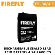 ℡◑✇Rechargeable Battery Sealed Lead Acid 4.5Ah 6V Firefly Felb6/4.5