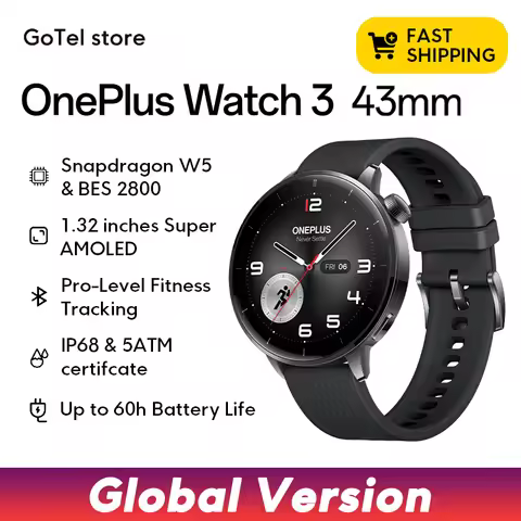 OnePlus Watch 3 43mm Global Version Smart Watch 1.32" AMOLED Smart Watch Display Up to 60h Battery L
