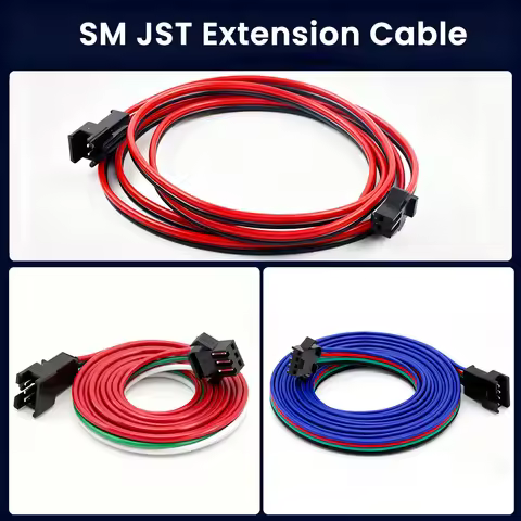LED Extension Cable 22AWG Electric Wire 2Pin 3Pin 4Pin 5Pin Male Female JST Connector for WS2811 WS2