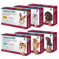 Simparica TRIO Anti Tick and Flea Chewable Tablet Heartworm and Dewormer Tablet for Small to Large D