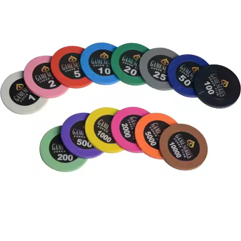 10 PCS/LOT Texas Poker Frosted with Built-in Iron Casino Game Series Poker Chips Diamond Crown Playi