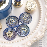 Zodiac Sealing Wax Stamp Set 火漆印章 12星座系列 火漆铜头 Leo Virgo Capricorn Vintage Brass Wax Seal Stamp for E