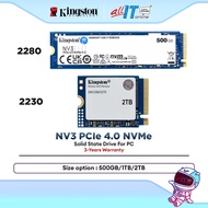 Kingston M.2 NV3 NVMe PCIe Gen 4x4 M.2 2280 / 2230 SSD Solid State Drive For PC / Console (500GB/ 1T
