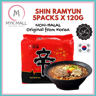 Korea NongShim Shin Ramyun Instant Noodle (NON-HALAL) 5packs x 120g