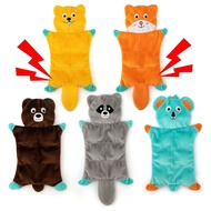 ของเล่นตุ๊กตาขนนุ่มสัตว์เลี้ยงที่มีเสียง แพ็ค 6 ชิ้น - เต่า (หมีน้ำตาล, กระรอก, แรคคูน, ลิงโคอาล่า) 