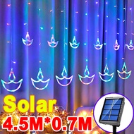 Solar Deepavali Light Fairy String Diwali Curtain Light for Muslim EID Hari Raya Lampu Diwali Birthd