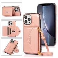 For Apple 15 pro max Case With Cross-Body Strap lanyard Iphone 12 pro max Coin Purse Mobile Phone Shell Wallet Bag Protective Case iphone 13 pro max card slot case with rope for iPhone X XR XS MAX 14 plus Cover iPhone 14 Pro Max Casing cases Rope Sling