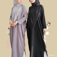 LA kaftan viral Muslimah jubah abaya lengan panjang loose baju sedondon bridesmaid plus size plain k