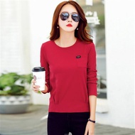 M-4XL Long Sleeve Versatile t-Shirt~Fashion Loose Korean Version Badge Pure Cotton Round Neck t-Shir