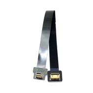 Cablecc 90 Degree Down Angled FPV Micro HDMI Male to Mini HDMI FPC Flat Cable 20cm for GOPRO Multico