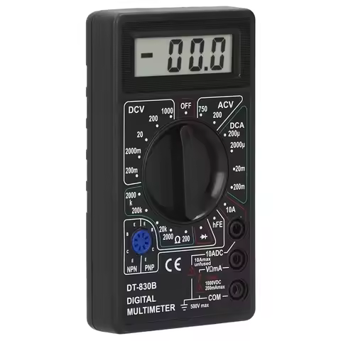 DT-830B digital multimeter, digital voltmeter, ammeter, black portable multimeter