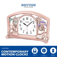 นาฬิกาตั้งโต๊ะ RHYTHM นาฬิกาตั้งโต๊ะเจ้าหญิง สี Pink Gold ระบบเดินเข็มของญี่ปุ่น 24x15.5 ซม.
