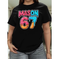 Plus Size - Plus Size, Women'S Funny Six Seven Meme Mason 67 Ice Cream Drip Graphic T-Shirt - Casual