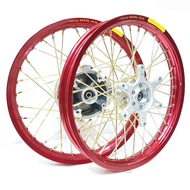 RS150 / RSX Set Pnp Takasago Excel Asia Alloy Rim 1.60×17 Red + RCB Lidi Gold + Hub Chrome Complete 