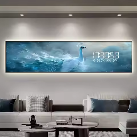 Digital Luxury Large Wall Clock Living Room Art Mural Led Big Size Wall Watch Bedrooms Aesthetic Rel