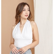 Modavie - SHELLY HALTER TANK Top V neck Tanktop Women Crop Top Korean Backless Tanktop