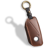 QBUC for BMW Genuine Leather Key Fob Cover – Luxury Protective Case with Keychain, Compatible with 2