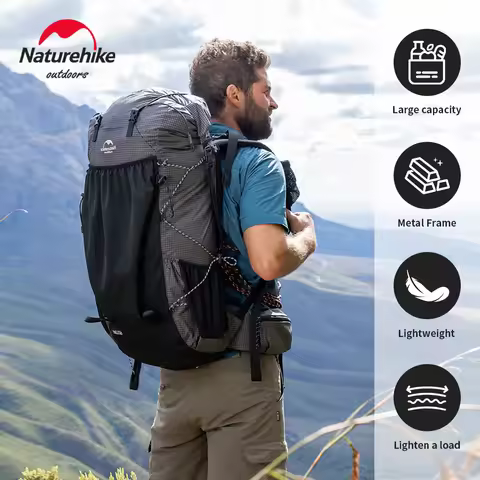 Naturehike Hiking Backpack 60+5L Large Capacity Outdoor Sports Bag Camping Climbing Travel Waterproo