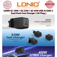 LDNIO Q1 20W / LDNIO Q2 33W / LDNIO Q3 45W PD + QC USB-C/A Dual Ports Fast Charge Charger Adapater (