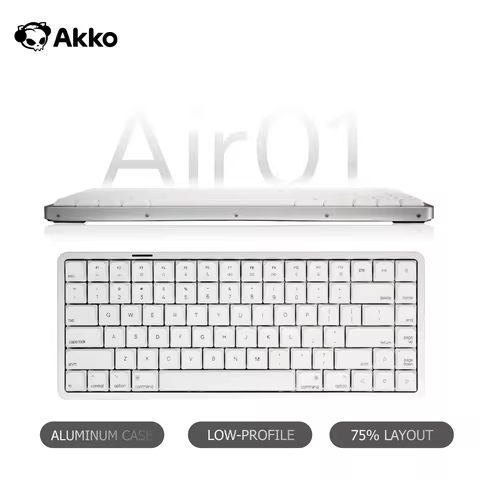 Akko Air 01 Low Profile Keyboard 75% 84Key Mac Layout Custom Hot-swappable RGB Tri-mode Mechanical K