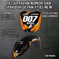 YZ 85 NEW FRONT NUMBER BOARD AND FENDER DECAL (STICKER)