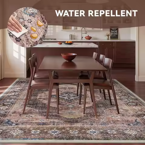 Pink Brown 5x7 Area Rugs for Bedroom Living Room Rug Girl Nursery Rug for Study Room Dining Room Rug